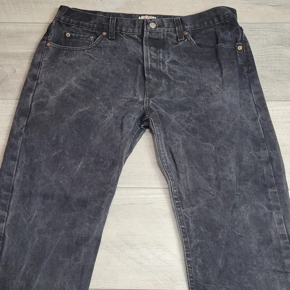🖤Levi's 501 Jeans Mens 38x30 (fits 37x29) Black Acid Wash Button Fly Straight